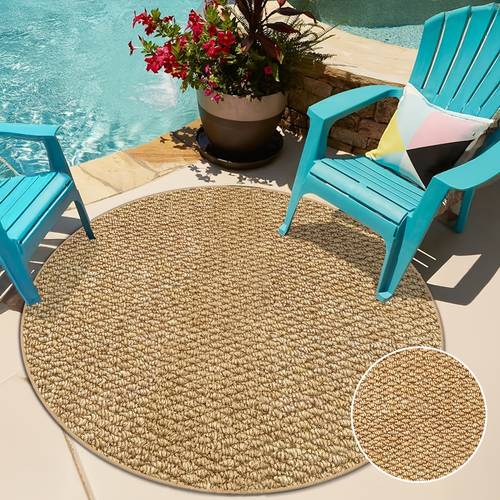 1pc retro round floor mat outdoor mat suitable for living room outdoor and multiple places for summer