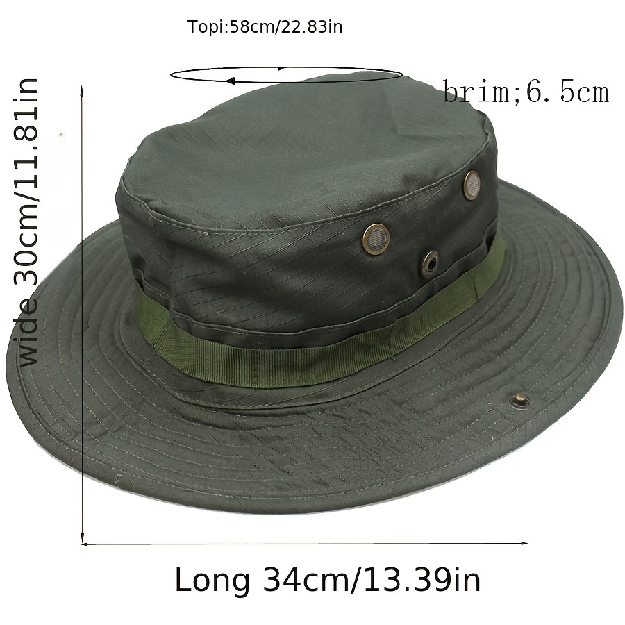 Mens Safari Outdoor Fishing Tactical Wide Brim Boonie Bucket Hat