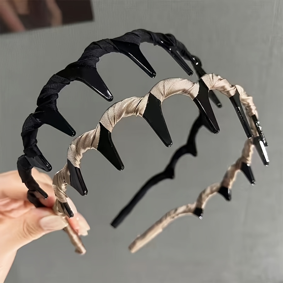 E-shop Haarstyling-Stirnband mit Zähnen, rutschfeste Haargummis, erstickungsfreie Hochsteckfrisur-Verbindung für Frauen, große -Haarbänder