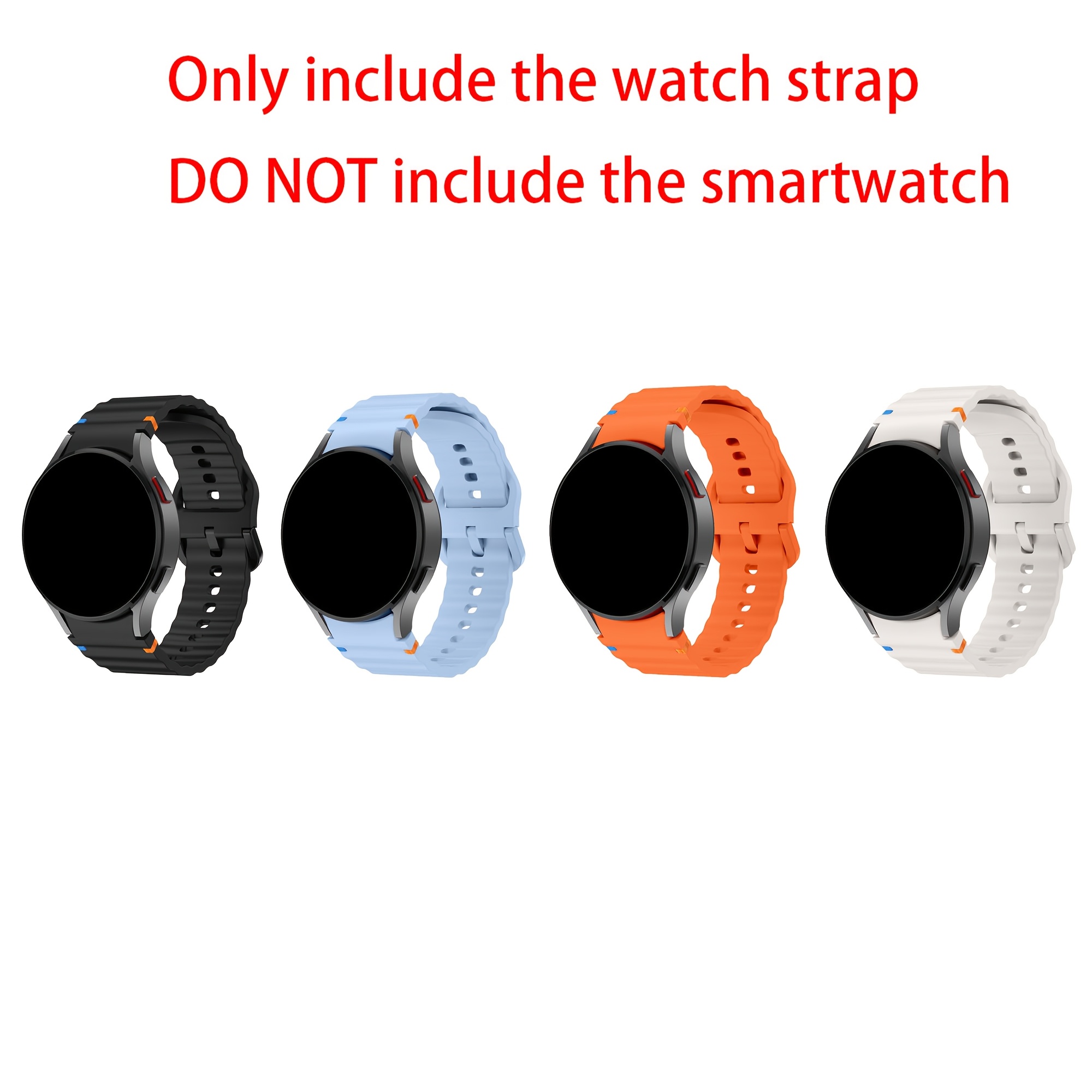 TEMU 4pcs Color Buckle Wristband, Suitable For Galaxy Watch Series 7/fe/6/5/4 40mm 44mm Seamless, Waterproof, Equipped With Adjustable Buckle Closure