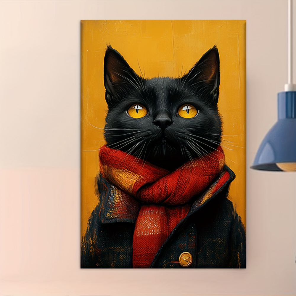 cat canvas art print unframed wall hanging Temu Oman