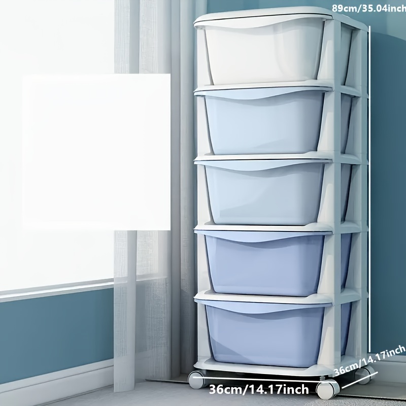 Image of 3/4/5/6-tier Plastic Drawer-style Storage Cabinet Home Wardrobe Organizer Box Bedroom Chest Of Drawers Storage Rack, Storage Drawer Units