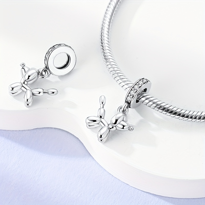 1pc Original Balloon Poodle Pendant Charm Beads Fits 3mm Bracelet Bangle Necklace For Woman Making Daily Party Festival Gifts