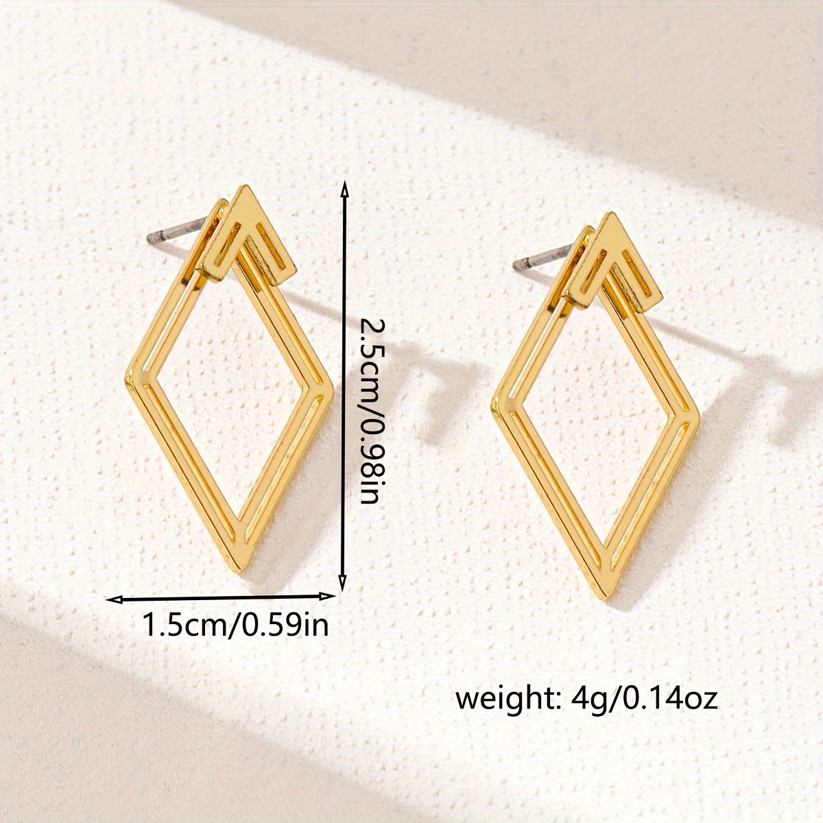 Geometric Rhombus Earrings & Hanging Posterior Earrings