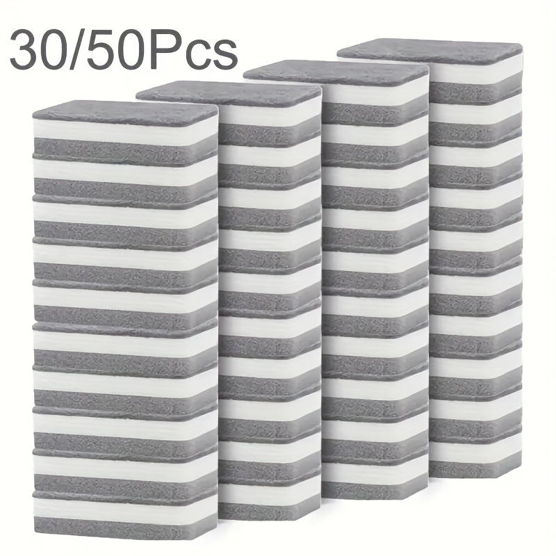 

30/50pcs Dual-texture Melamine Sponges - Multi- Scrub Pads For Kitchen, Patio & Clothing Cleaning - Dirt & Stain Remover