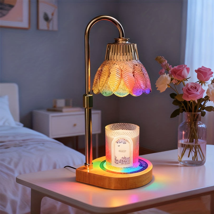 TEMU Candle Warmer Lamp, Electric Candle Lamp With & Dimmer, Dimmable Candle Lamp Warmer, Adjustable Height, Timer, Bedroom Living Room Home Decor Wax Melt Warmer, No Bulb Included