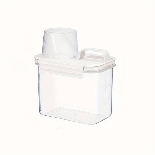 classic sealed laundry detergent dispenser with transparent powder storage durable plastic sizes 1 1l 1 8l 2 3l household organizer storage box