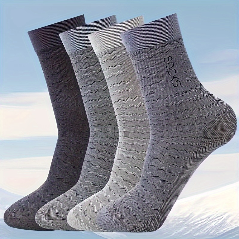 

5 Pairs Of Men's Summer Crew Socks, Ultra-thin Ice Silk Anti-odor Sweat Absorption Socks For Outdoor Wearing