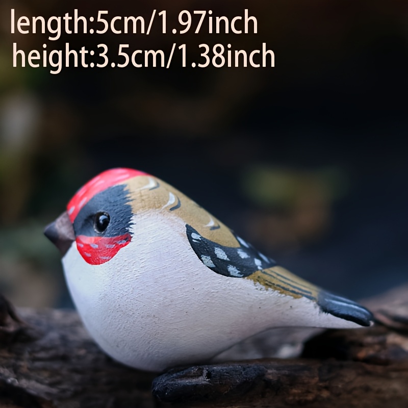 手作り】カラフルな木製鳥の像 ク な鳥の木彫り置物。 デスクトップの