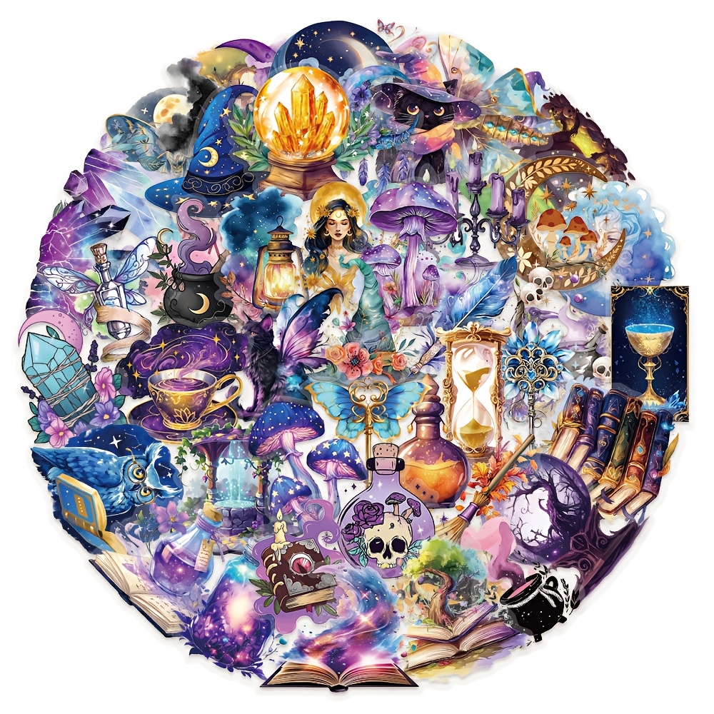 50pcs Magic Planet Graffiti Stickers - Creative Aesthetic Decals For Phones, Laptops, Water Bottles & More - Durable Pet Transparent Material - Perfect For Diy Projects, Gifts & Party Favors