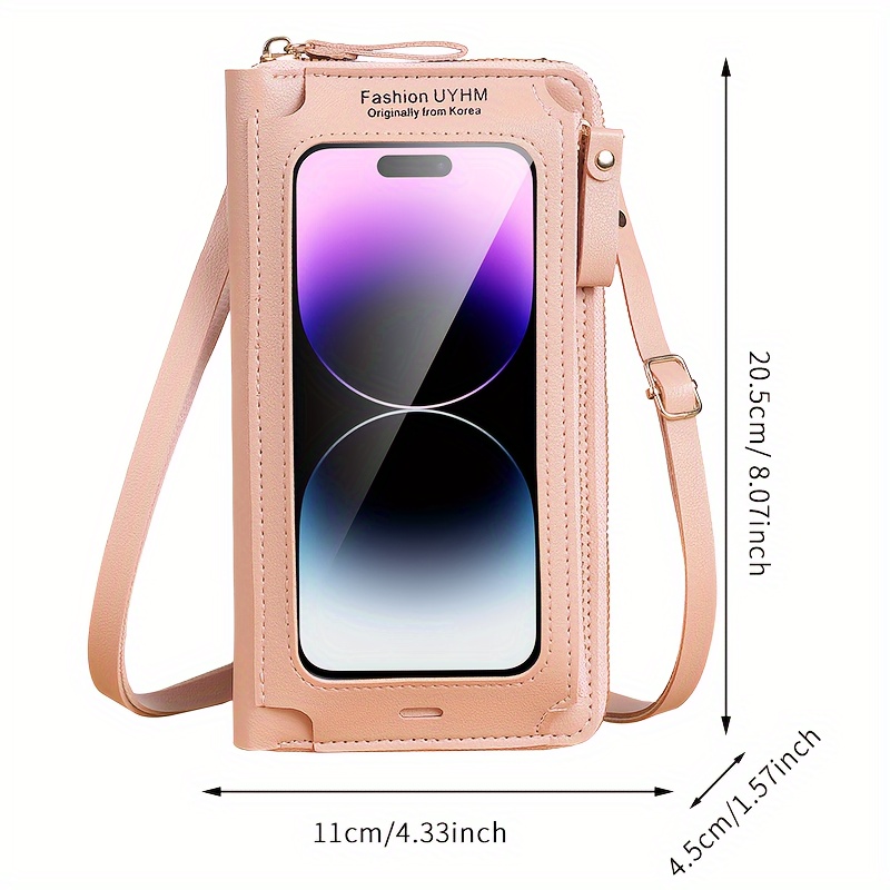 Touch screen Mobile Phone Bag Mini Pu Leather Crossbody Bag Temu