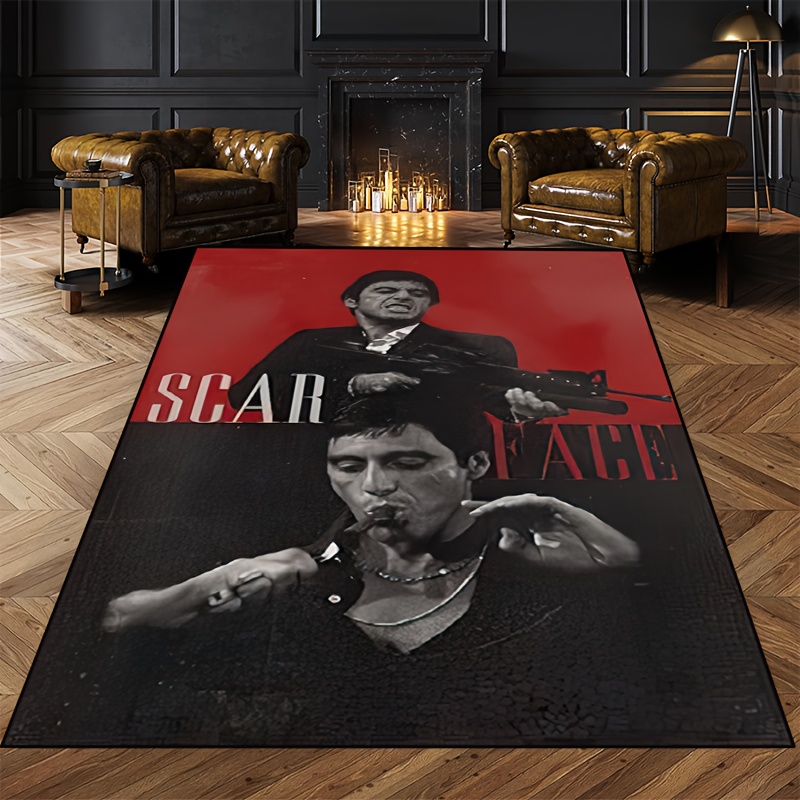   man   and gun area rug   polyester non slip machine washable ideal for living room bedroom hallway outdoor 15x23 19x31 31x47 39x59 47x63 63x78 inches details 5