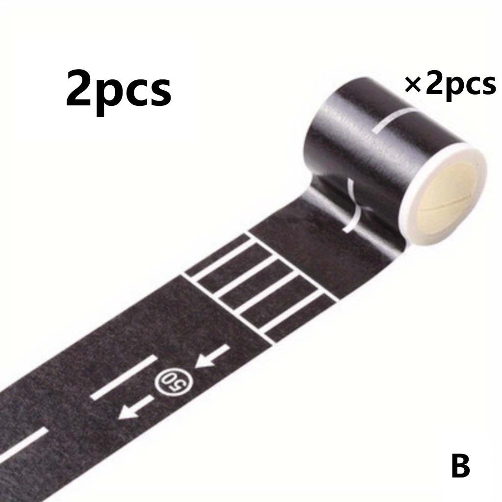 TEMU 2 Rollos de Cinta Adhesiva Repozicionable y - 1.9" Ancho, Papel Autoadhesivo Removible con Líneas Dobles Carrilera & Divisores Centrales para