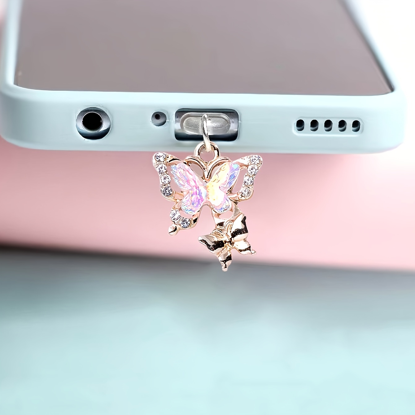  Soporte de anillo para teléfono celular, rotación de 360°,  agarre de anillo de dedo de metal con diamante para iPhone, iPod, iPad,  Samsung Galaxy y otros teléfonos inteligentes (oro rosa) 