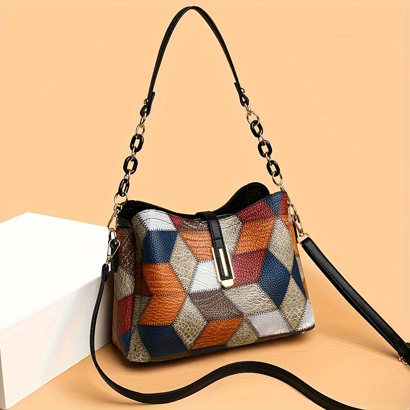 

Bohemian Style Shoulder Bag, Women's Retro Handbag With Multi-layer Crossbody Strap, Every Day Bag
