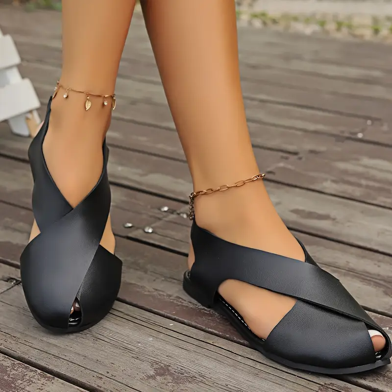 womens trendy flat sandals casual ankle strap summer shoes lightweight slip on sandals details 5