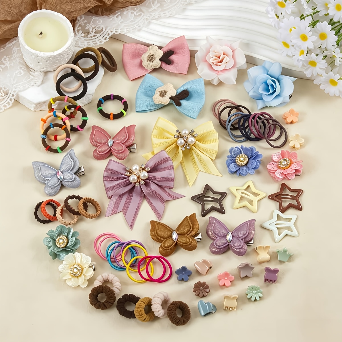 104pcs Morandi Vintage Hair Accessory Set