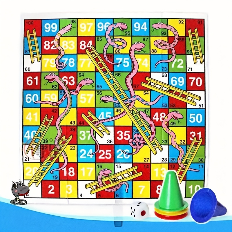 6pcs Innovative Fun Snake and Ladder Chess Family Board Game Set - Enhances Decision-Making Skills, Plastic Material with Colorful Boards Featuring Snakes and Ladders, Strategic Board Games | Durable Plastic