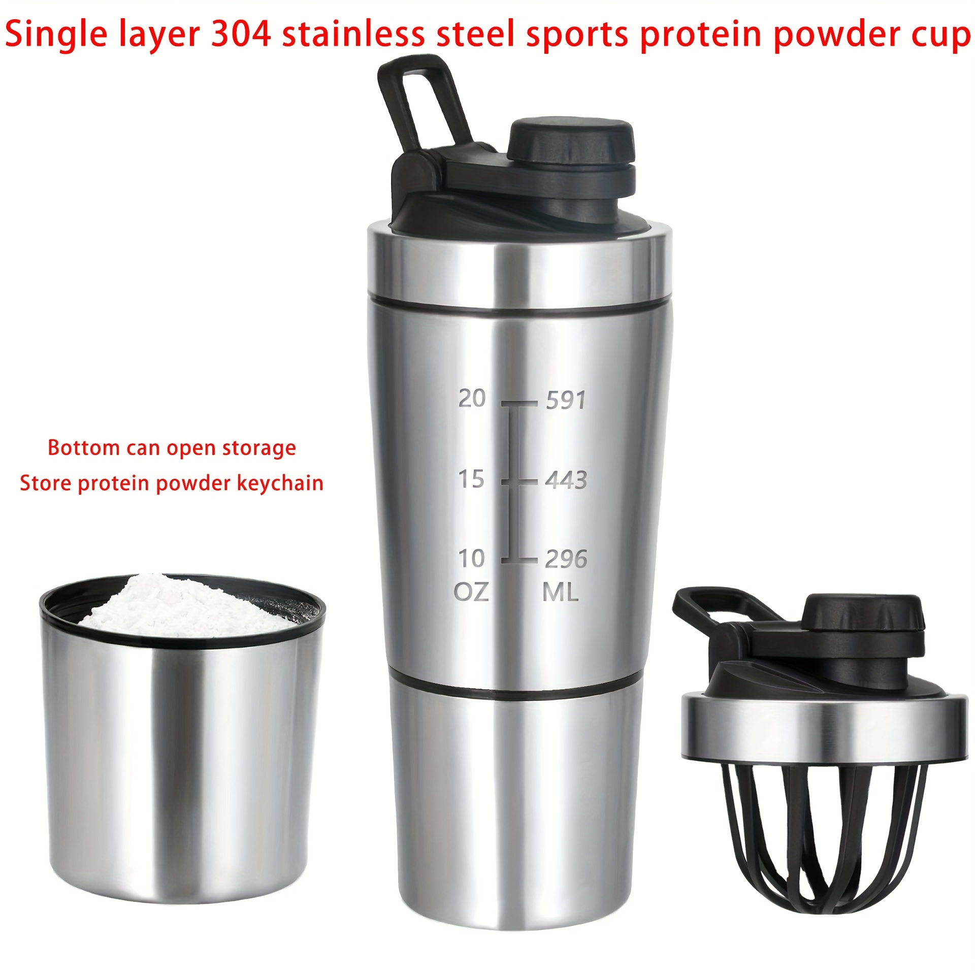 

Stainless Steel Protein With Keychain - Leakproof, Bpa-free Bottle With Storage Compartment For Powder & Supplements - Gym, Fitness, Halloween, Christmas, Easter, Thanksgiving