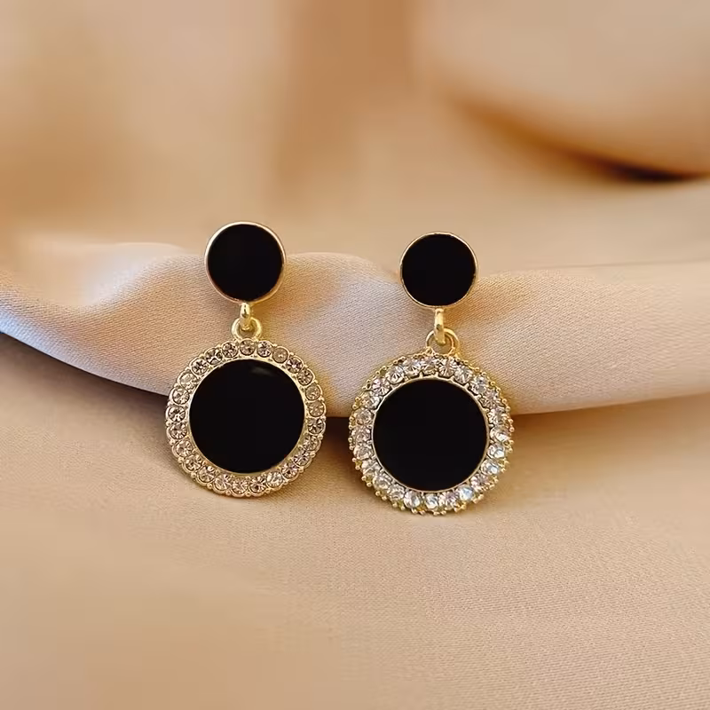 unique personality two circle sparkling tassel earrings high end decorative earrings for daily wear evening parties and details 0