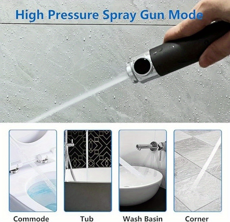 10pcs High-Pressure Shower Set with Turbine Spray, Wall-Mounted, 3-Level Adjustable Spray Mode, with 6 Dirt Removal Water Filters, Comfortable And Skin-Friendly, Bathroom Shower Additions, Shower Nozzle And 60-Inch Hose Set