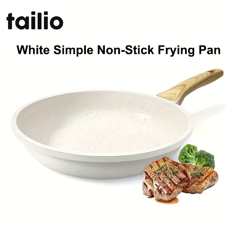 White Minimalist Non-Stick Frying Pan for Modern Kitchens