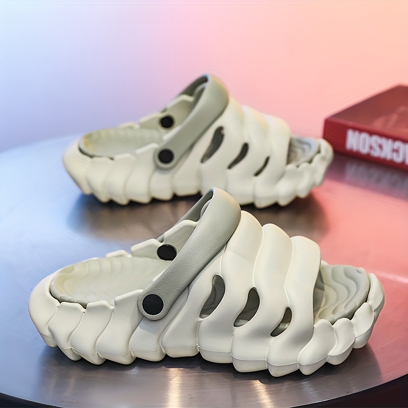 mens summer 2025 sports slide sandals anti slip odor resistant thick sole height increasing casual eva slip on shoes in trendy   comfortable footwear trendy slippers eva material sandals strappy sandal Product details 4