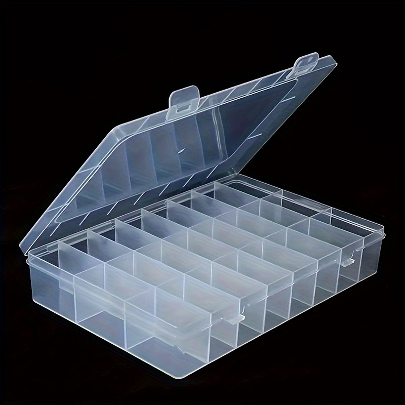 

1pc Clear Adjustable Plastic Storage Organizer Box With Snap Closure - Portable Case For Jewelry, Beads, Screws, Electronics, And Crafts