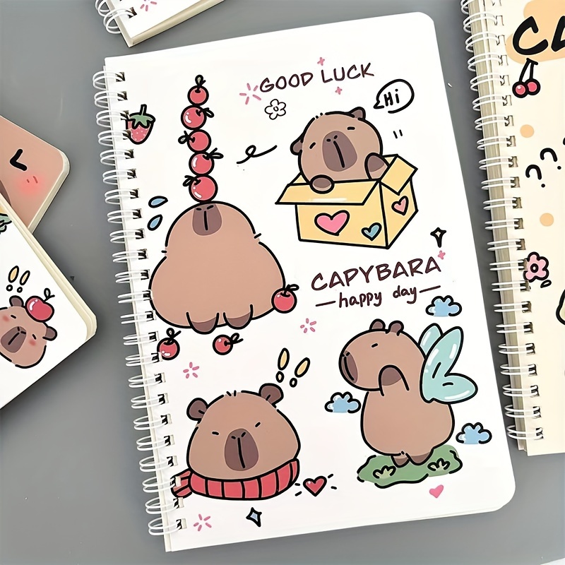 

Chic A5 Spiral Notebook With Cute Capybara Design - Paper, Soft Cover, Style Animal Theme - Students & Gift Packaging, , High Aesthetic Value