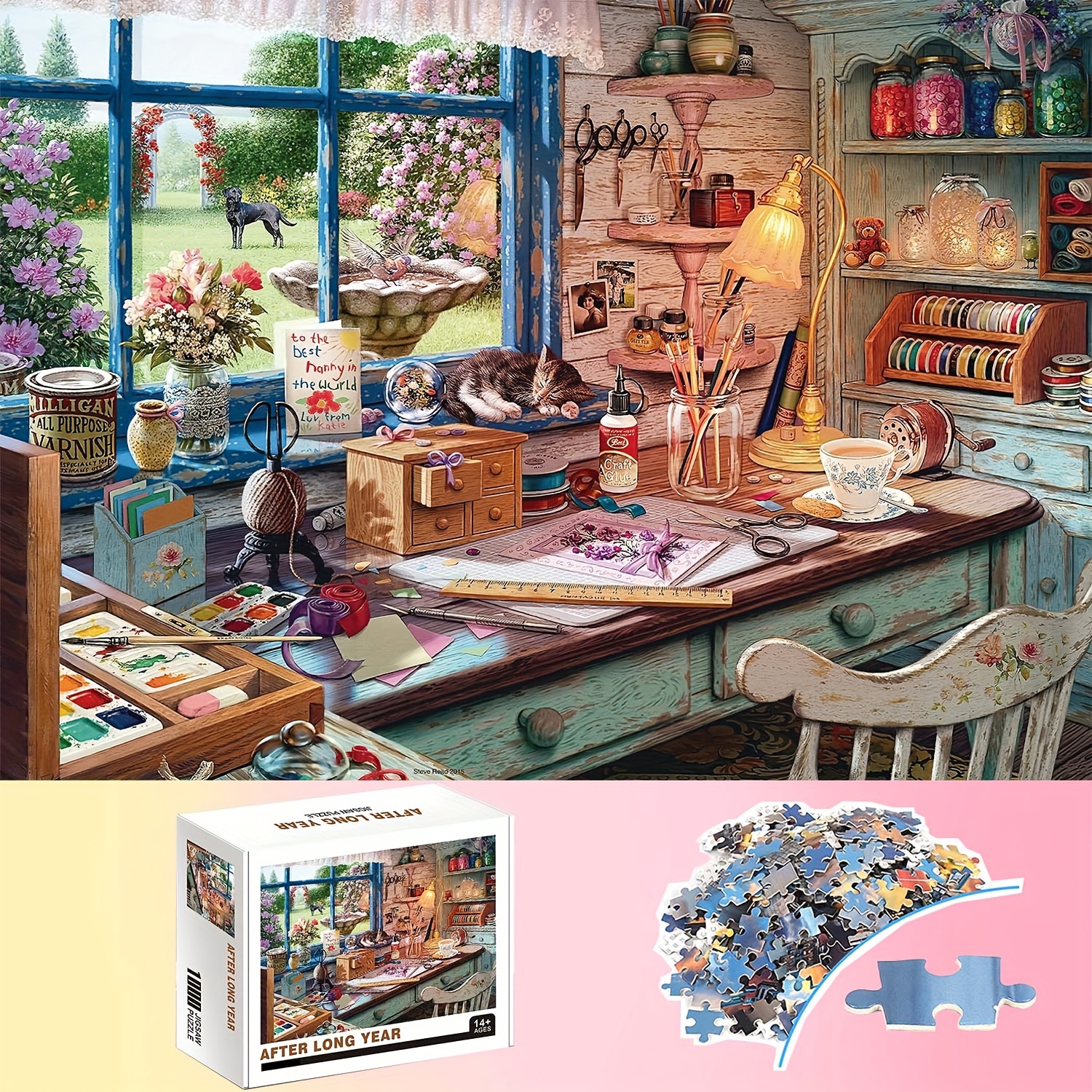 

1000pcs After Long Year Puzzles, Thick And Durable Seamless Jigsaw Puzzles For Adults Premium Quality Fun Family Challenging Puzzles For Birthday, Christmas, Halloween, Thanksgiving, Easter