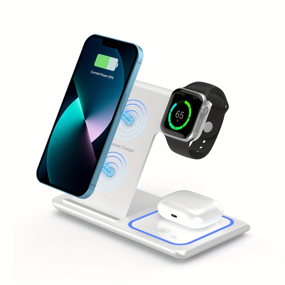 

Charging , 15w Wireless Charger Stand For Iphone 15, 14, 13, 12, 11/pro/max//, X, Xr, Xs/max, Se, 8/, Suitable For Iwatch 1-9, Suitable For Airpods 3/2/pro