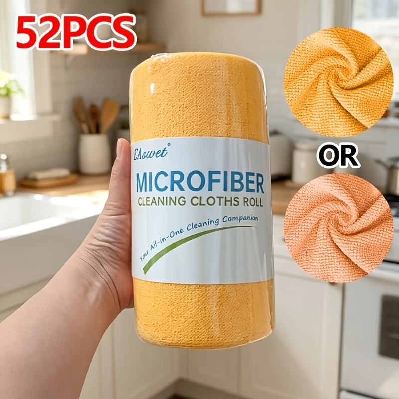 TEMU 22/52pcs Extra Large Roll Car Cleaning Towels, Tear-off Microfiber Towels, Car Wash Towels, Auto Towels, Convenient And Portable For , Reusable,