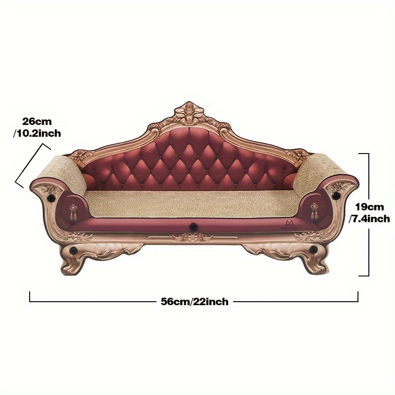 Image of Durable Double-layer Cat Scratcher Sofa - Corrugated Cardboard & Solid Grinding Board For Cats