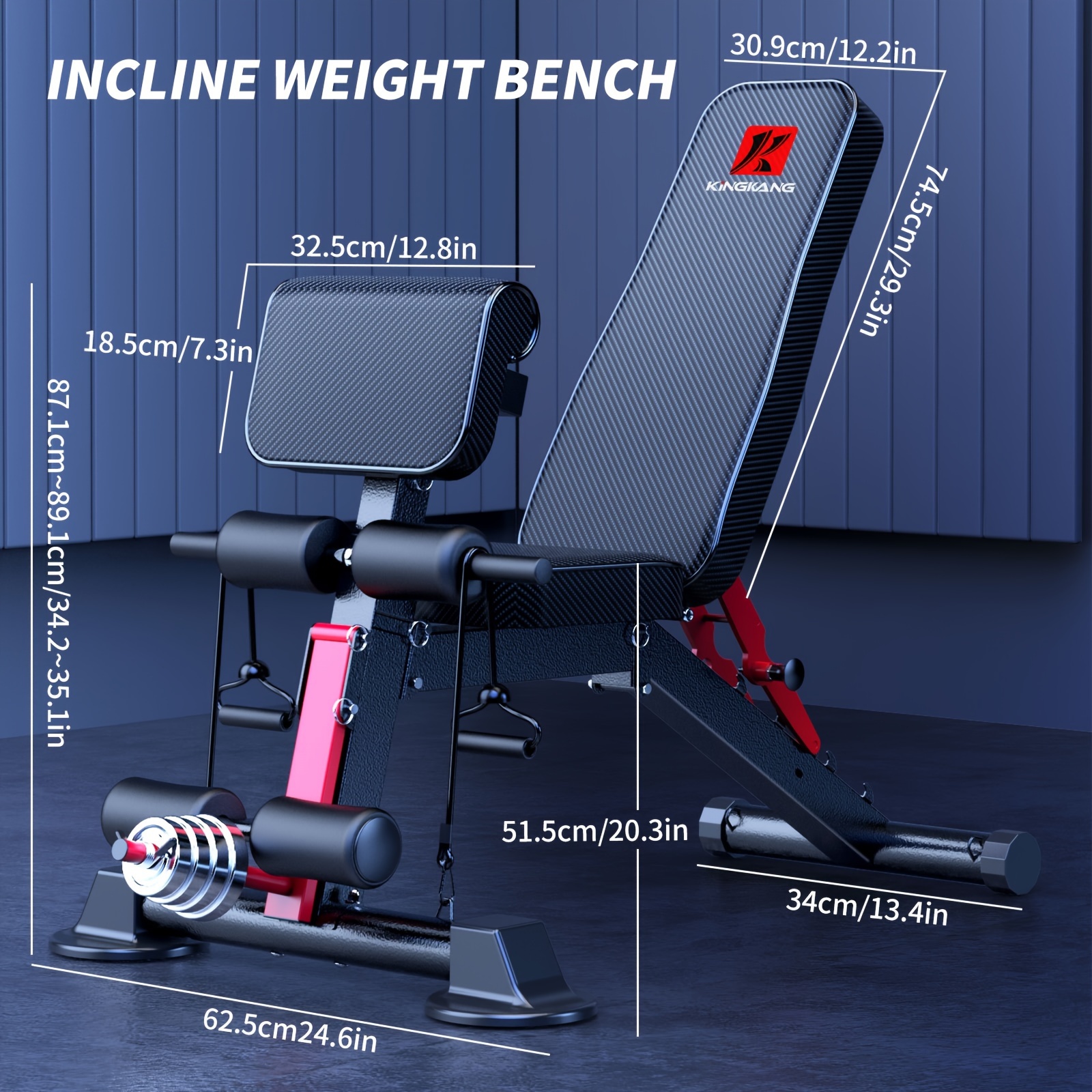 TEMU 1pc 15-in-1 Adjustable Weightlifting Bench, Foldable Weight Fitness Stool For Full , Fitness & Strength Training