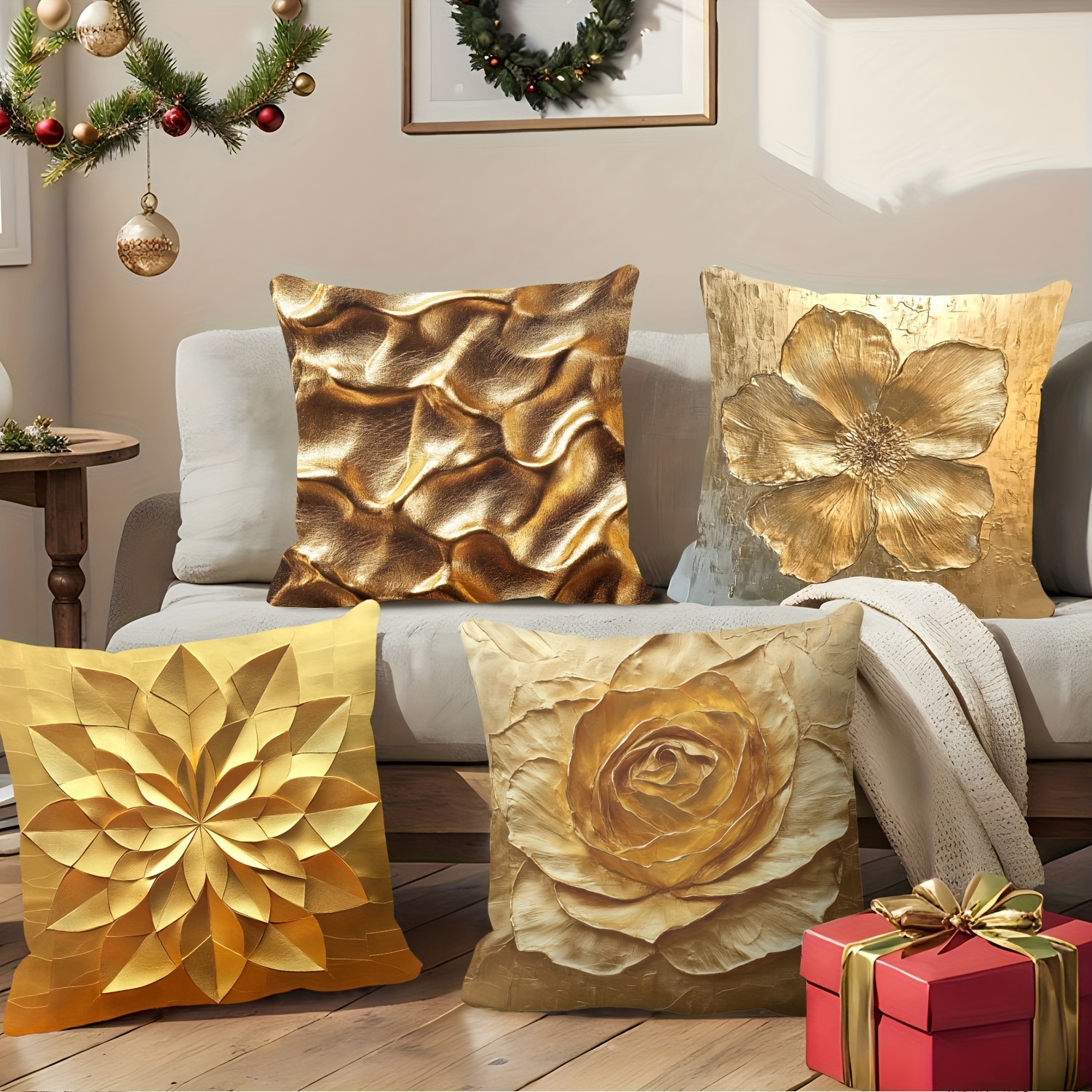 

4pcs , 3d , Polyester, , , Decorative For , Sofa, Bed, , Car, , - Decor