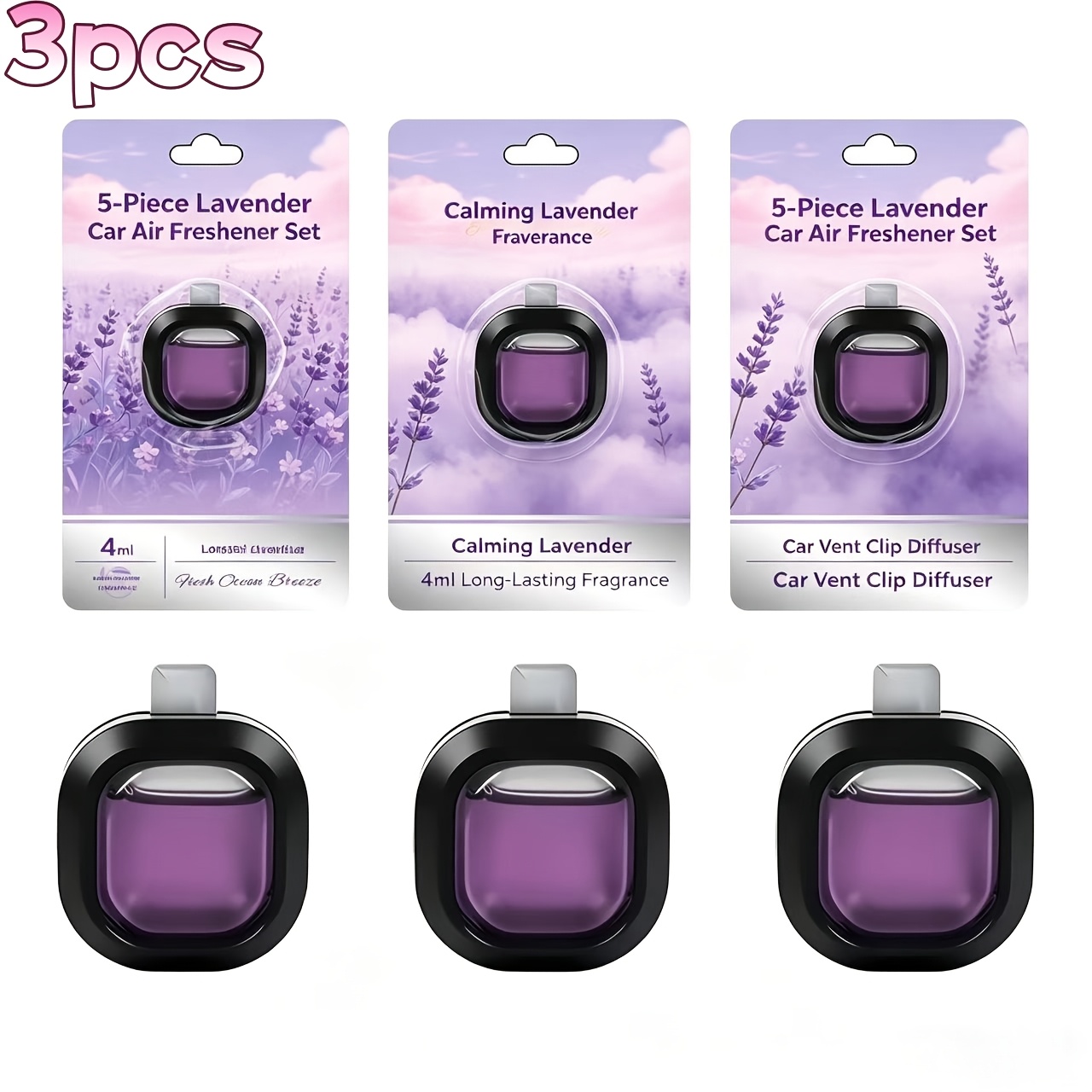 5pcs/3pcs Car Air Conditioning Vent Aromatherapy Clips, With Types, Fresh And Elegant, Forest, Laundry , Powerful Deodorizer And Deodorizer