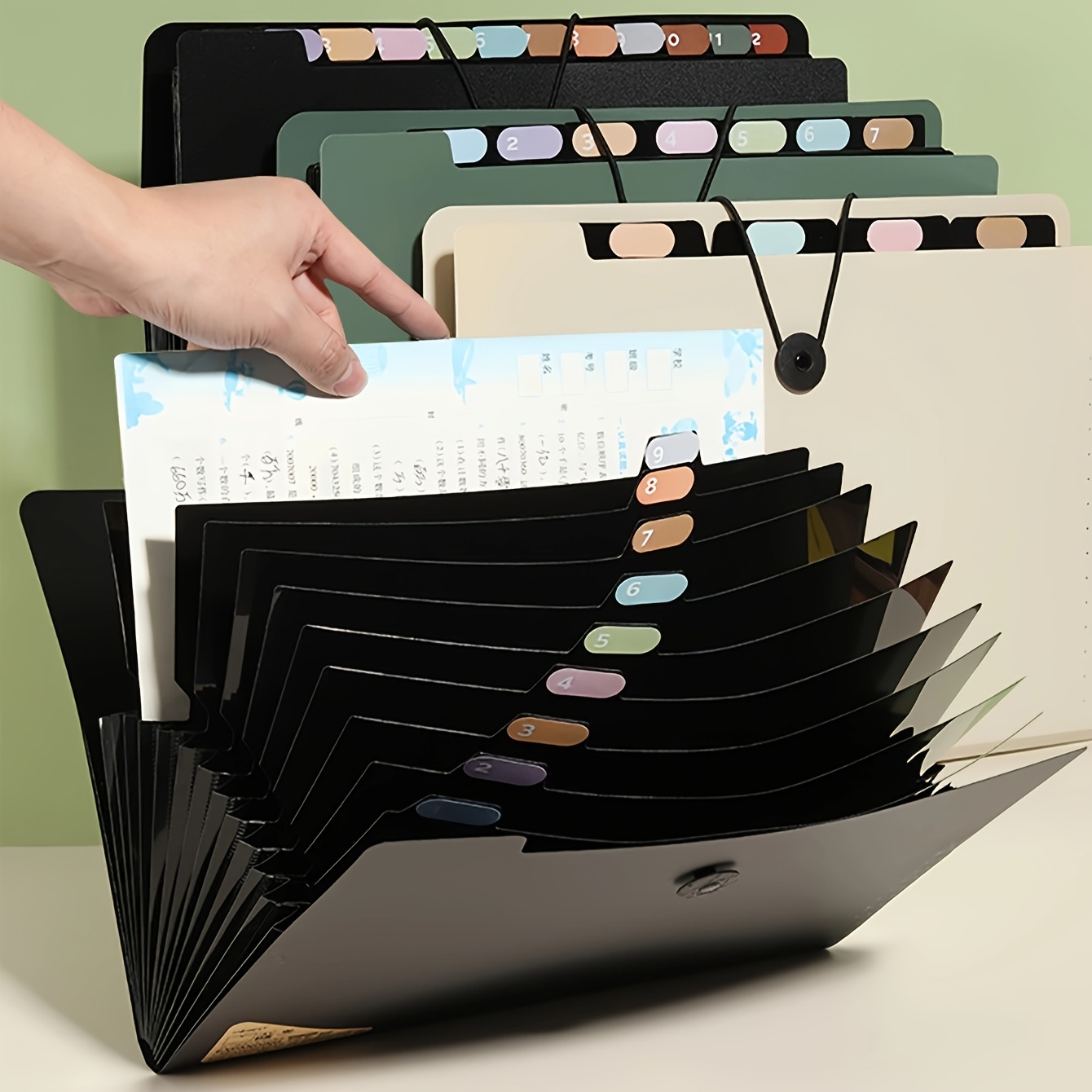 

Large Capacity Accordion File Organizer With Labels - Pp Material, Portable Holder For Office And Student Use