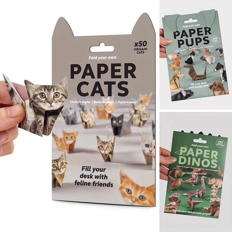 Kat PaperCraft, DIY Cat Papercraft-kit, 3D-papiersculptuur, voorgesneden DIY Papercraft-kit, Origami 3D-kat, 3D-papierkunst, DIY-sjablonenset, Papercraft-set for volwassenen, DIY-tienerscadeau (Size