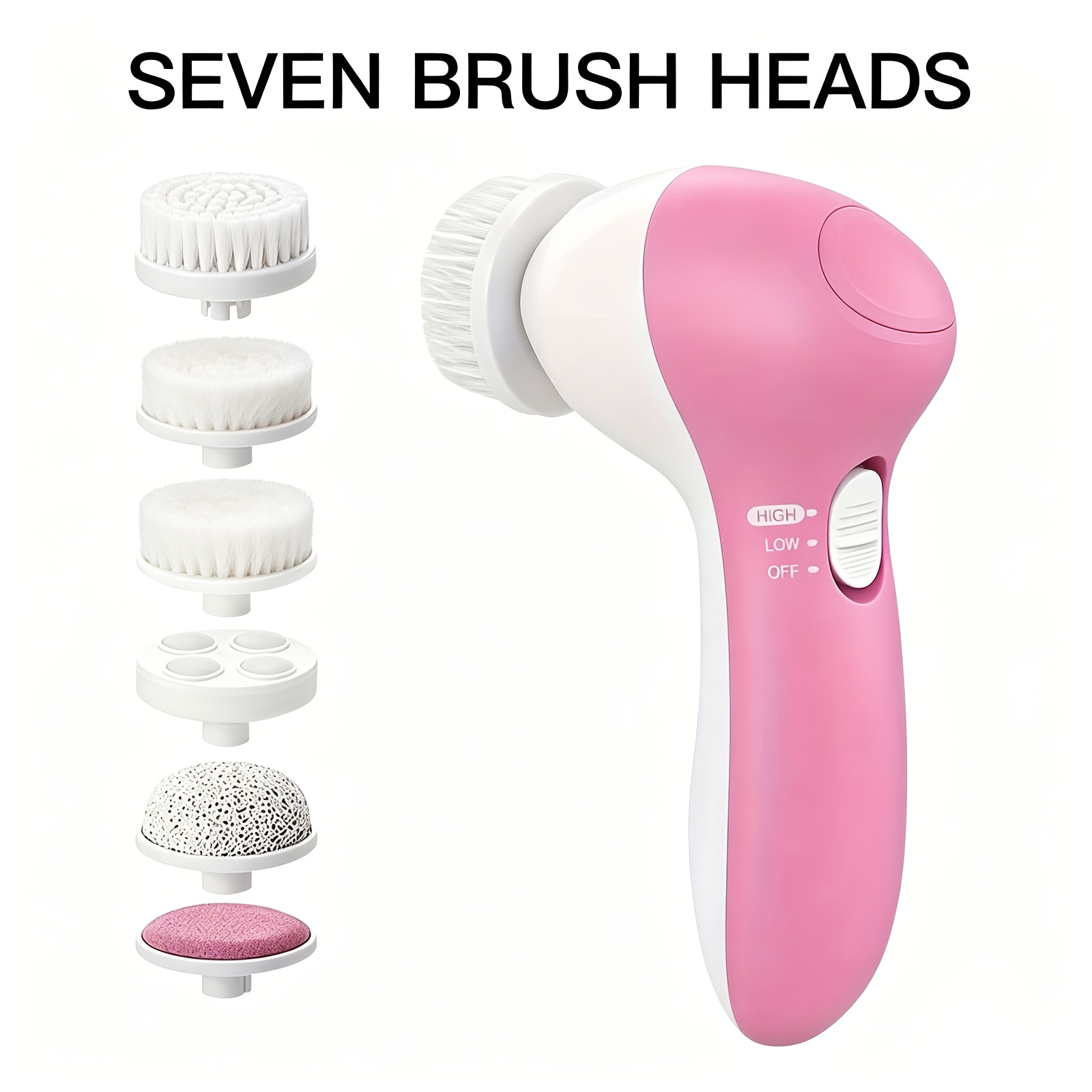 Seven-in-One Electric Facial Cleansing Brush Set