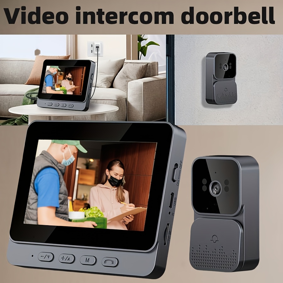 TEMU Video Intercom Doorbelll - Video Intercom System Smart Video Doorbell With 4.3 Inch 1080p Hd Monitor/ 170° Viewing Angle/night Vision/two Way