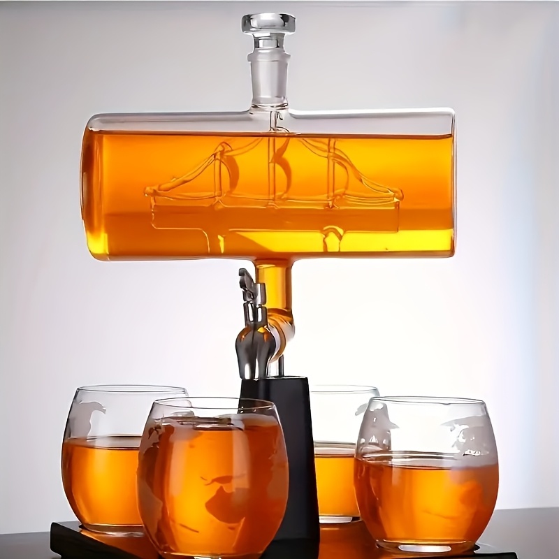 Glass Sailboat Inside Decanter