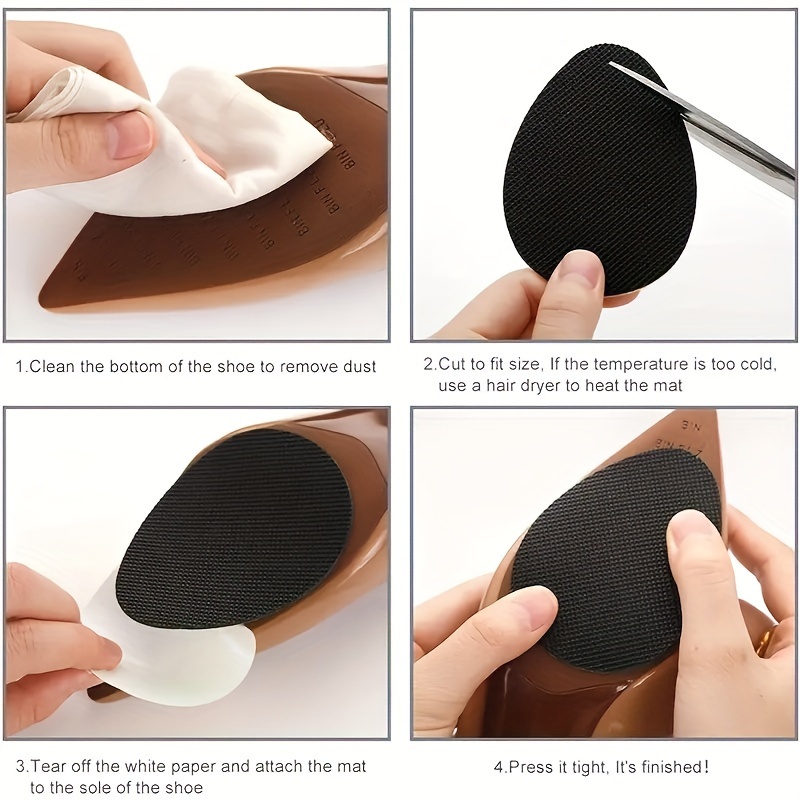 5pairs non slip cushioned high heel pads self adhesive wear resistant sole protectors suitable for high heels details 2