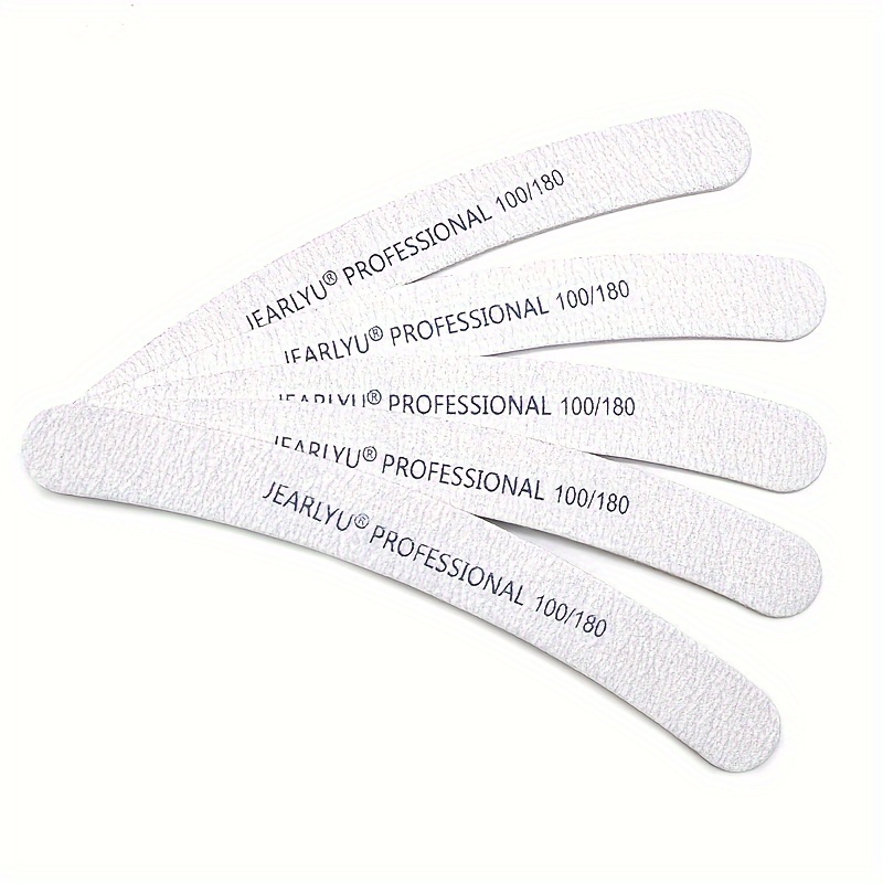 10pcs Double-Sided Grey Sandpaper Nail File Blocks, Grit 100/180/240