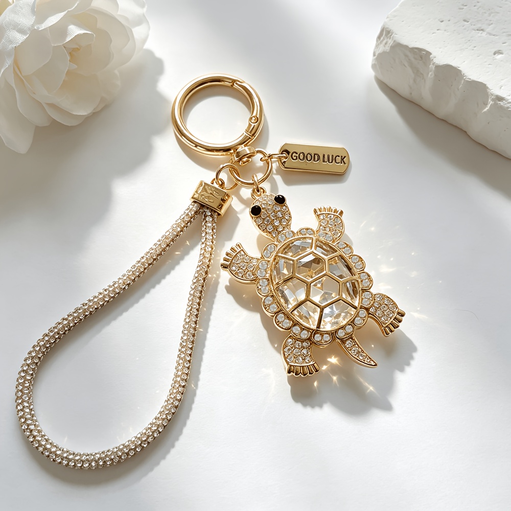 Imitation Crystal Turtle Keychain for Women, Cute Animal Charm