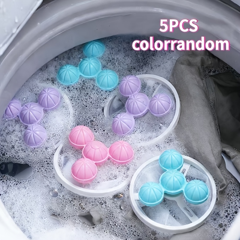 TEMU 5pcs Of Laundry Lint , Lint Balls, Floating Lint Removers, Clothing Cleaning Filter Bags, Lint Removal And Lint-absorbing Filter Bags, Clothing