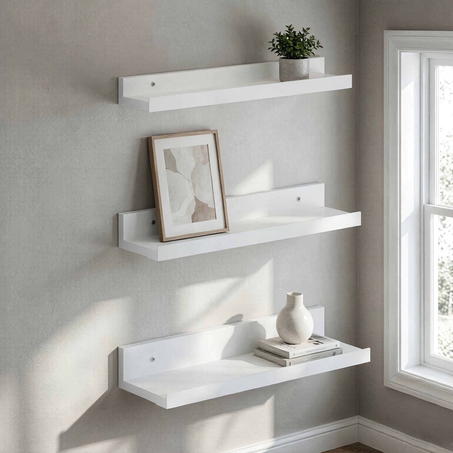 TEMU 3pcs Floating Wall Shelves Set Display Unit Storage Shelves, Floating Shelves