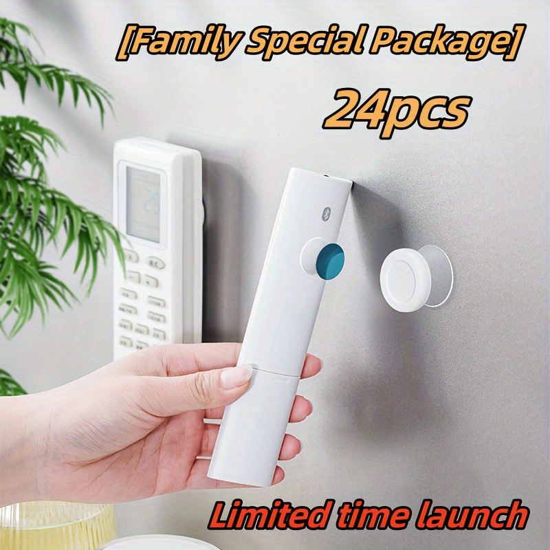 

Family Special Package: 24 Pcs Magnetic Remote Control Hooks - Wall Mounted, Easy To Install, Stylish Plastic Hooks For Organizing Your Space