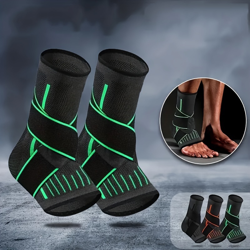 1pc Unisex Adjustable Ankle Compression Bandage - Elastic Support Brace for Daily Warmth, Gym & Sports - Hand Washable, Hook-and-Loop Closure, Nylon Material
