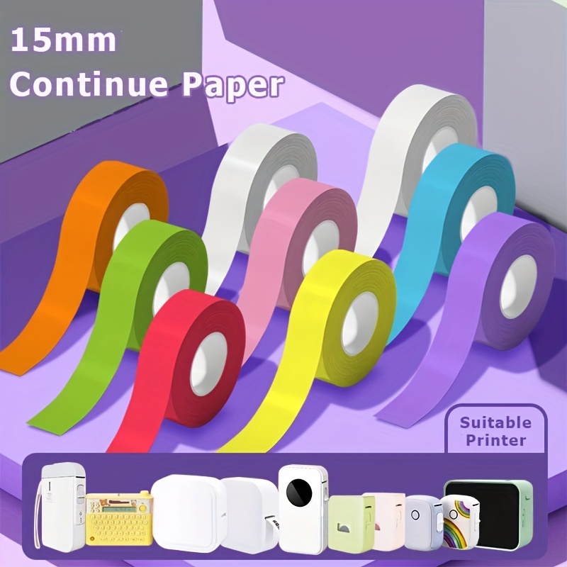 

1roll 15mm*7m/4m Continuous Label Paper For P12/p15/p50/q30/d30 Kingjim Lr5c/lr20c Office Label Maker Machine 15mm*7m/4m
