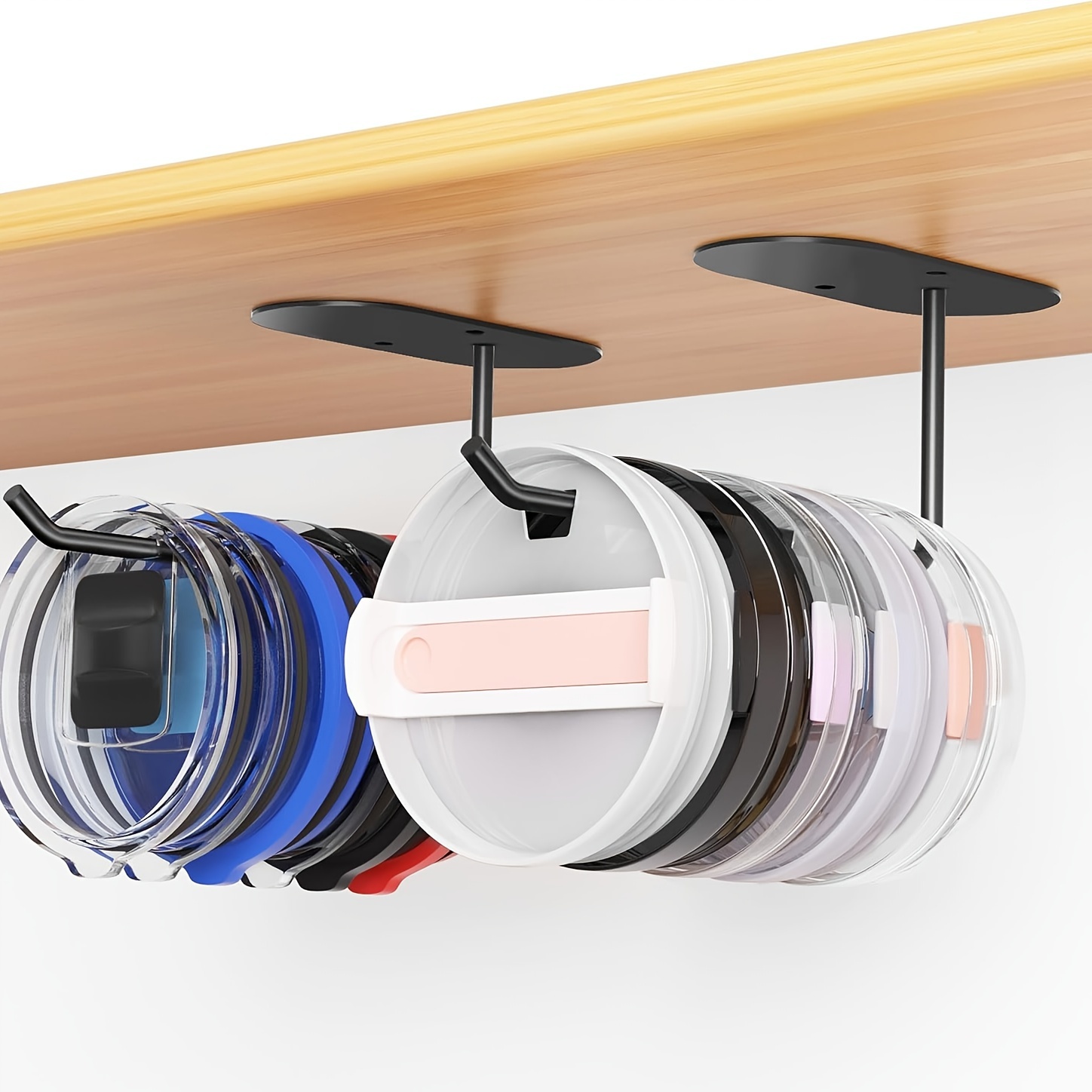 1pc Stainless Steel Organizer - Space- Under Cabinet Cup Lid Holder With Modern Easy Design Detachable Flip Cup Organizer Gift